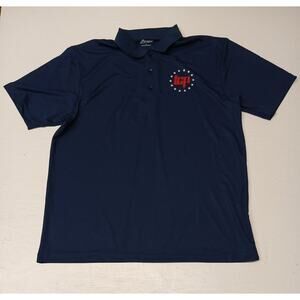 Paragon Navy Blue Large Dri-Fit Dress Casual Golf Collar Button Shirt